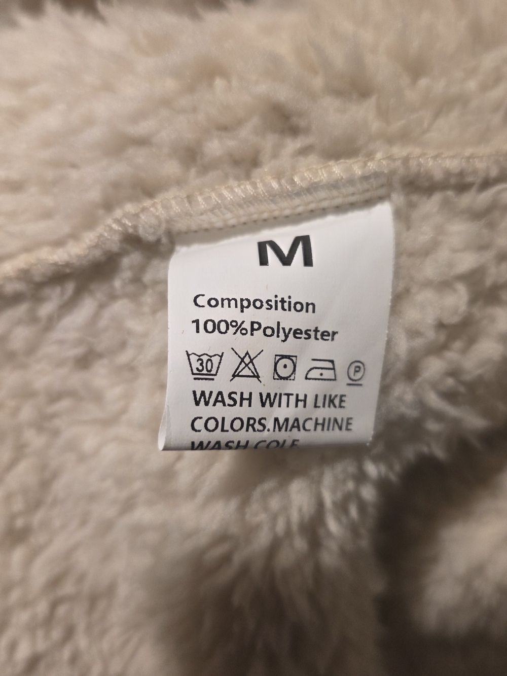 Teddy Sherpa Hooded Vest Cream Cable Knit Texture Size M NWOT - Picture 6 of 14